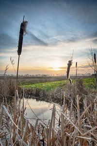 Zonsondergang in Nederland van Mark Bolijn