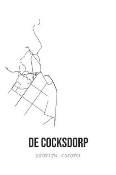 De Cocksdorp (Noord-Holland) | Landkaart | Zwart-wit van Rezona