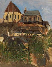 Theodor von Hörmann, View of the Nikolaikirche and Wenzelskapelle, Znojmo, 1881