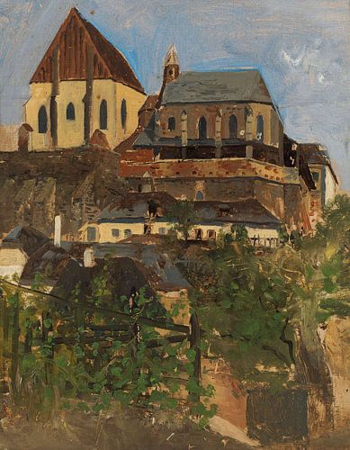 Theodor von Hörmann, Gezicht op de Nikolaikirche en Wenzelskapelle, Znojmo, 1881