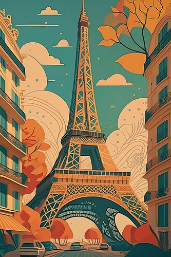 Retro Parijs reisposter