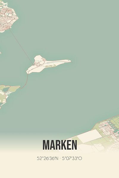 Vieille carte de Marken (Hollande du Nord) par Affiches de lieux