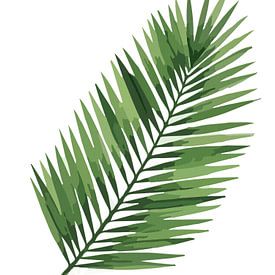 Stille Botanik – Palmblatt im Weiß von AidasignArt