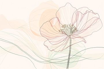 Subtile Blume in Strichzeichnung von Imperial Art House