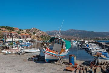 Haven Molyvos Lesbos Greece ( Mythimna) van Rinus Lasschuyt Fotografie