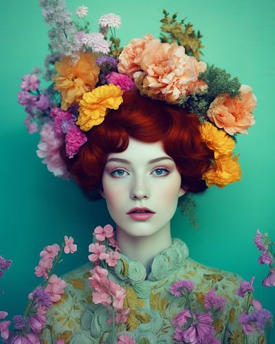 Digital art portret met een vleugje retro.