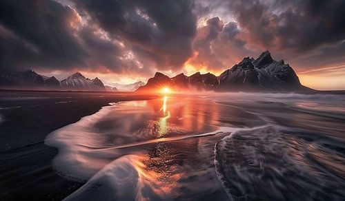 Gold-dipped cliffs of Iceland