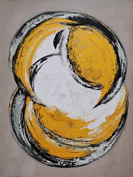 Abstract met geel en zwart van Imagine