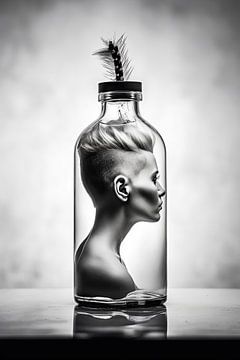 Punk dame in een fles van Hans-Jürgen Flaswinkel