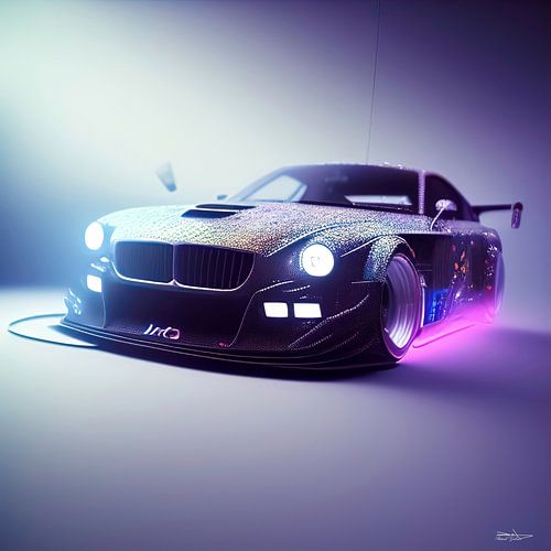 stoere auto in een mooie verlichting