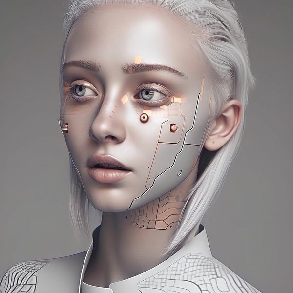 Robot | lady | white by Eva Lee