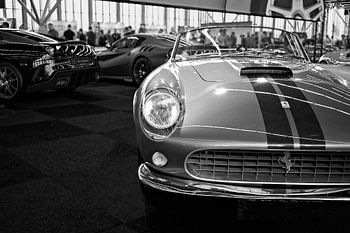 Classic black-and-white Ferrari Spider