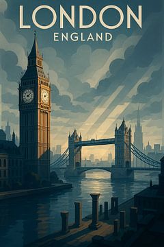 Tijdloze skyline van Londen Engeland van Travel Shop