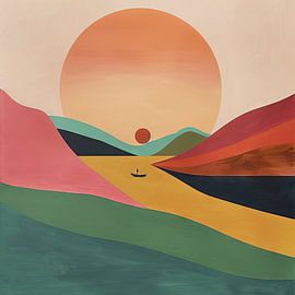 Minimalist landscape art by Poster Art Shop