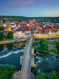 Historic Werra bridge in Hannoversch Münden, Germany