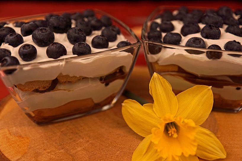 Homemade blueberry layered dessert with mascarpone cheese by Babetts Bildergalerie