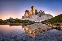 Morgenstimmung bei den drei Zinnen in den Dolomiten