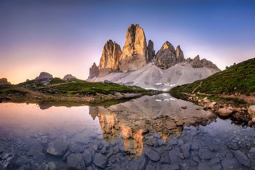 Ambiance matinale près des Trois Cimets dans les Dolomites sur Voss photographie