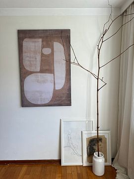 Klantfoto: Organisch schilderij Beige van Modern Collection