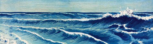Japanse kunst ukiyo-e. Golven van de oceaan door Uehara Konen