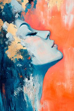 Feminine portrait in vibrant colours by Poster Art Shop