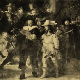 Digital Drawing of the Night Watch by Rembrandt van Rijn by Gelissen Artworks