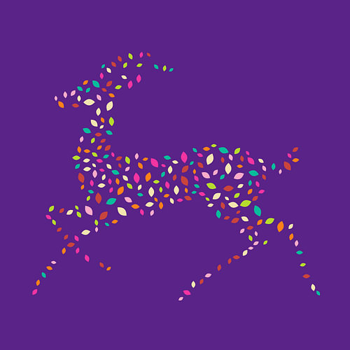 Antilope aus Blättern – Bunte Blattkunst