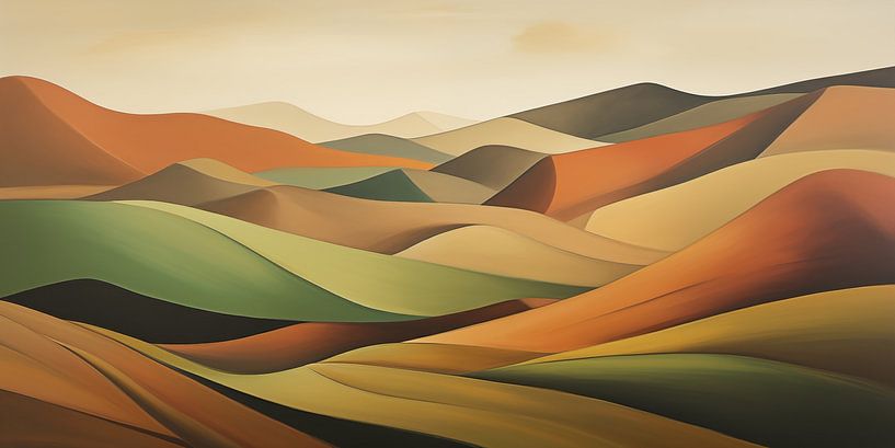 Abstract heuvel landschap #15 van Bert Nijholt