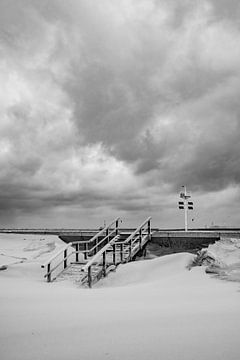 Escalier sous le sable | Scheveningen Pays-Bas sur Amersfoort Fotoprint