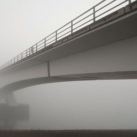 Zeelandbrug in de mist van Martijn Van Hoeflaken