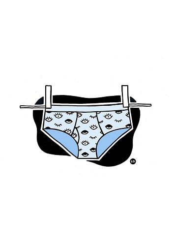 Onderbroek aan de waslijn