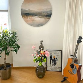 Klantfoto: Ochtend mist van Kunst Kriebels, als ronde print