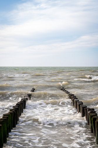 Wellenbrecher in der Nordsee