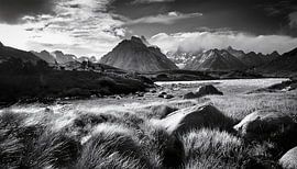 Zwart-wit fotografie met landschap