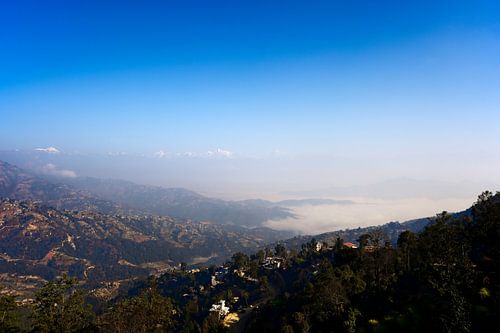 Panoramic view of the Himalayas from Dhulikhel