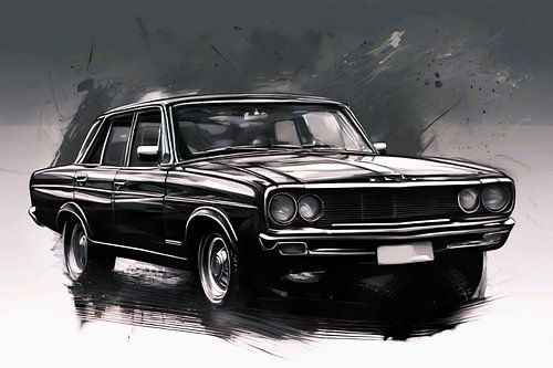 Auto illustratie stijl