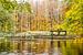 Teich mit rostigen Installationen in einem Herbstwald von Frans Blok