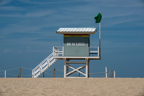 A beach on the Normandy coast.