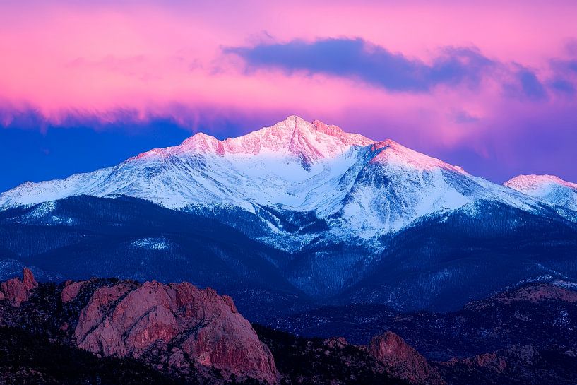 Mountain landscape at sunset by Poster Art Shop