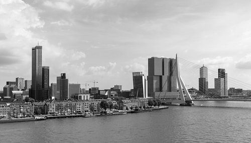 Het uitzicht op de Erasmusbrug, Wilhelminapier en de Maastoren