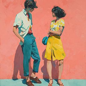 Femme Jaune | Rencontre Vibrante sur Art Merveilleux