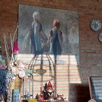 Photo de nos clients: Deux petites filles portant un panier - Jozef Israels, sur toile