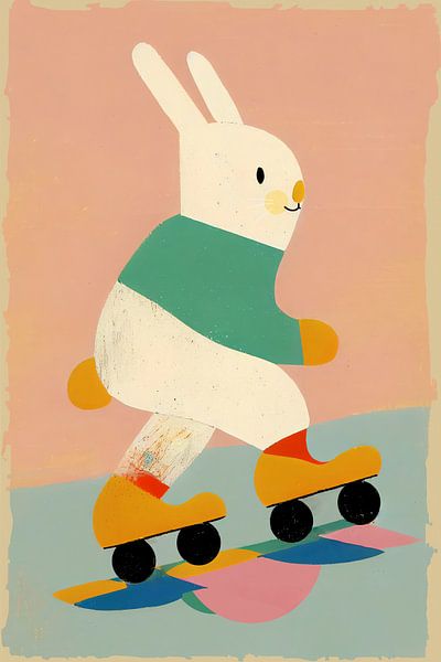 Skating Bunny by Treechild