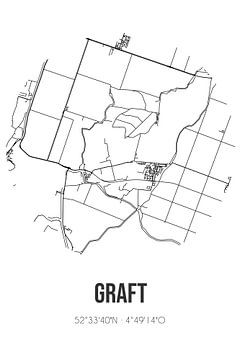 Graft (Noord-Holland) | Landkaart | Zwart-wit van Rezona
