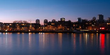 Prins Hendrikkade, Rotterdam na zonsondergang van Bas Vogel