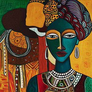 Portrait stylisé d'une jeune femme africaine sur Jan Keteleer