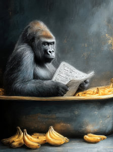 Gorilla beim Baden