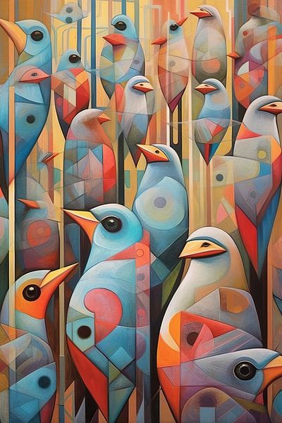Abstraktes Vogelkonzert von ARTEO Gemälde