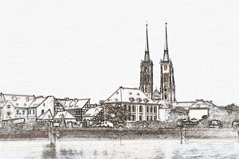 Kathedraal eiland Wroclaw van Gunter Kirsch