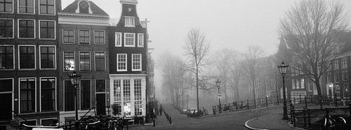 Amsterdam, Keizersgracht bij de Reguliersgracht in de mist van Amsterdam Highlights